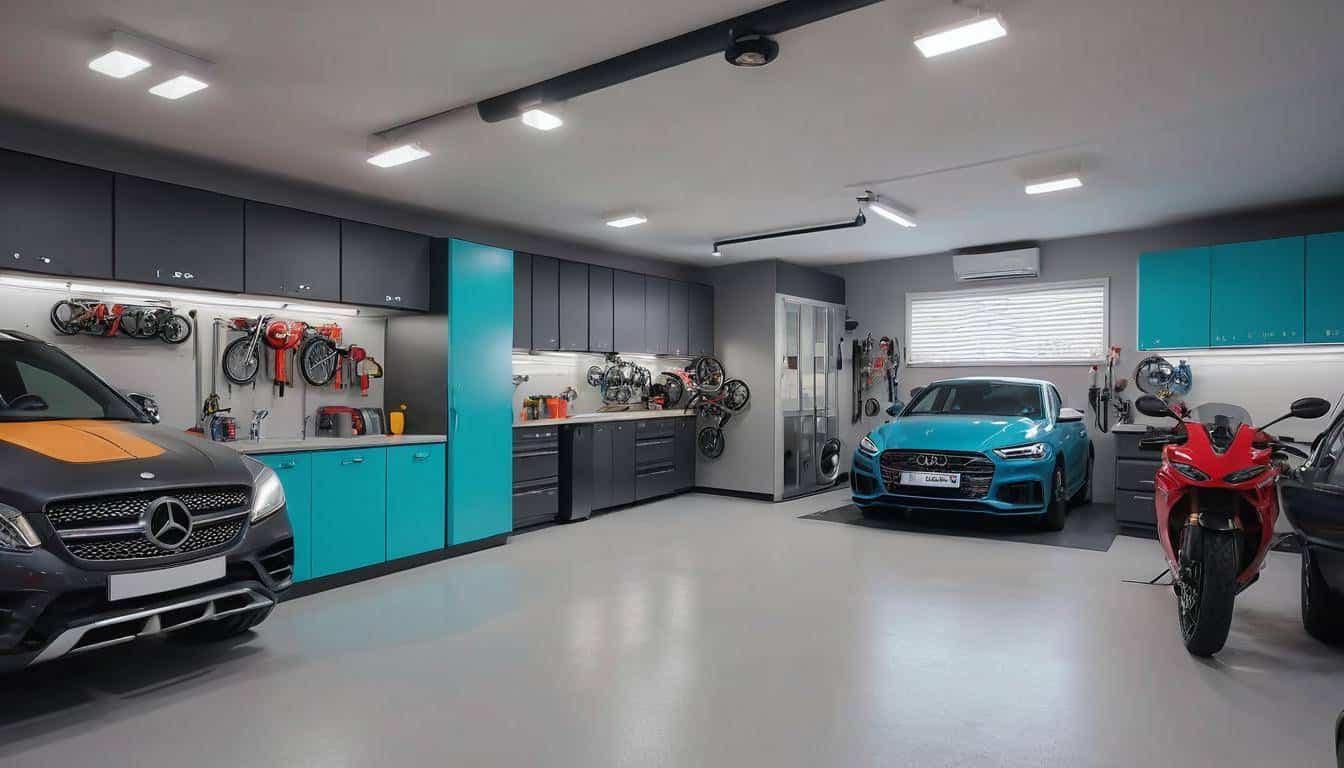 Modern garage color coordination
