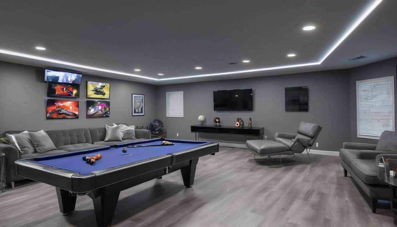 Modern grey game room