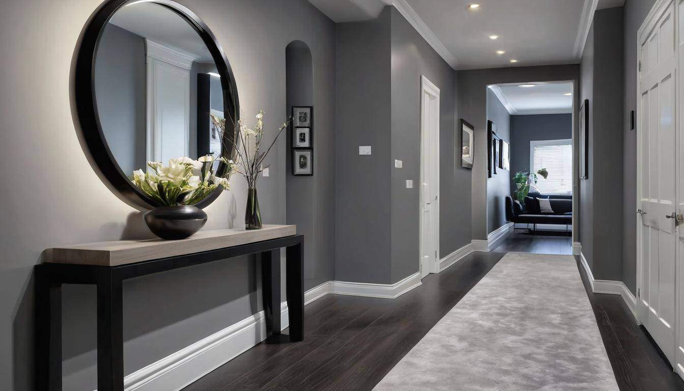 Modern grey hallway design