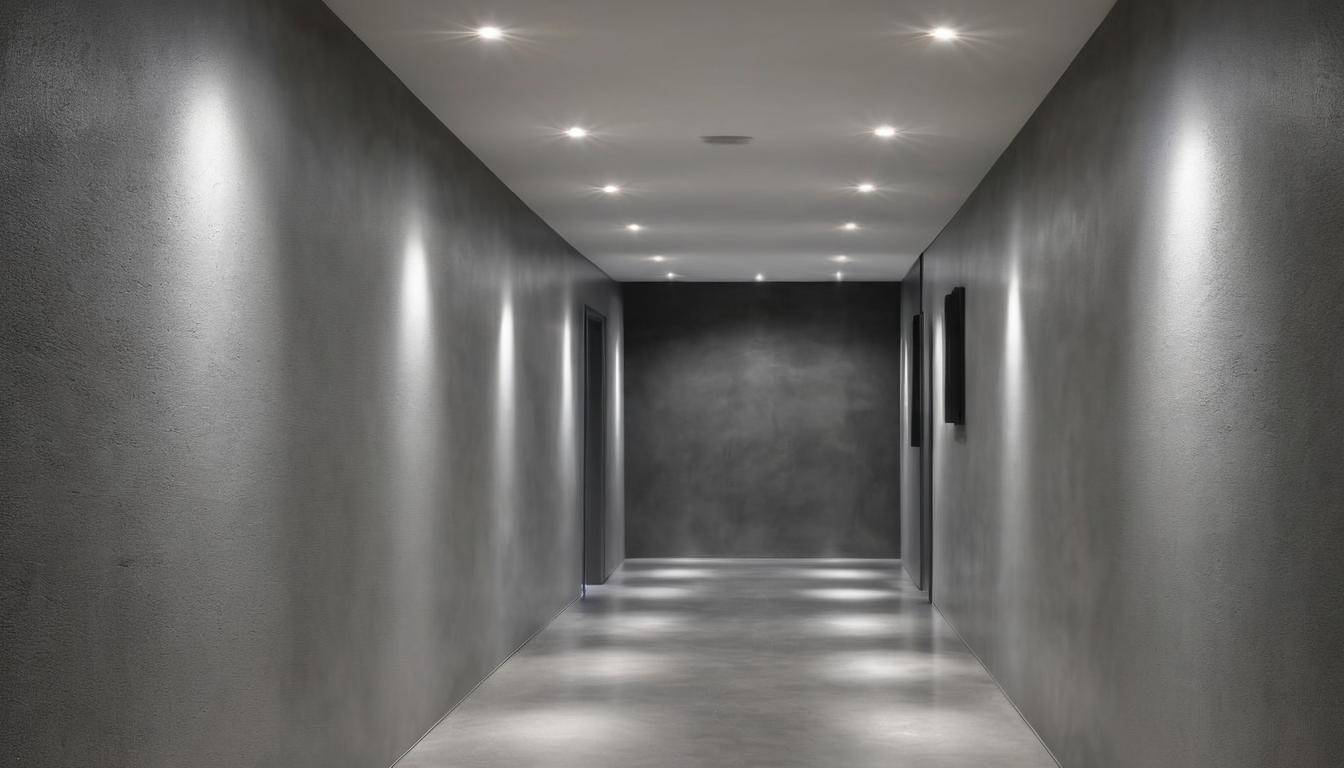 Modern grey hallway lighting