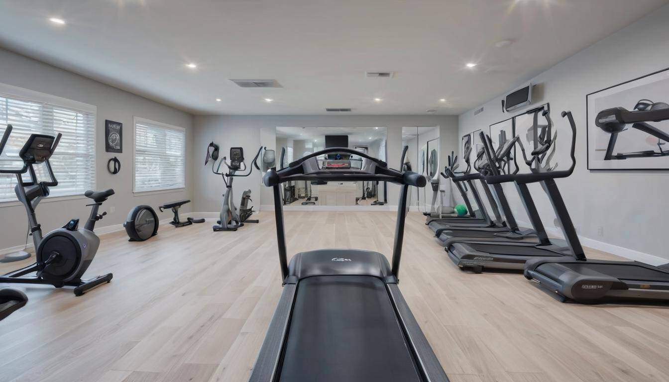 Modern grey home gym