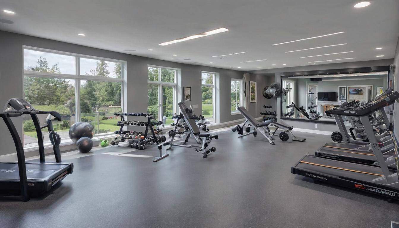 Modern grey home gym