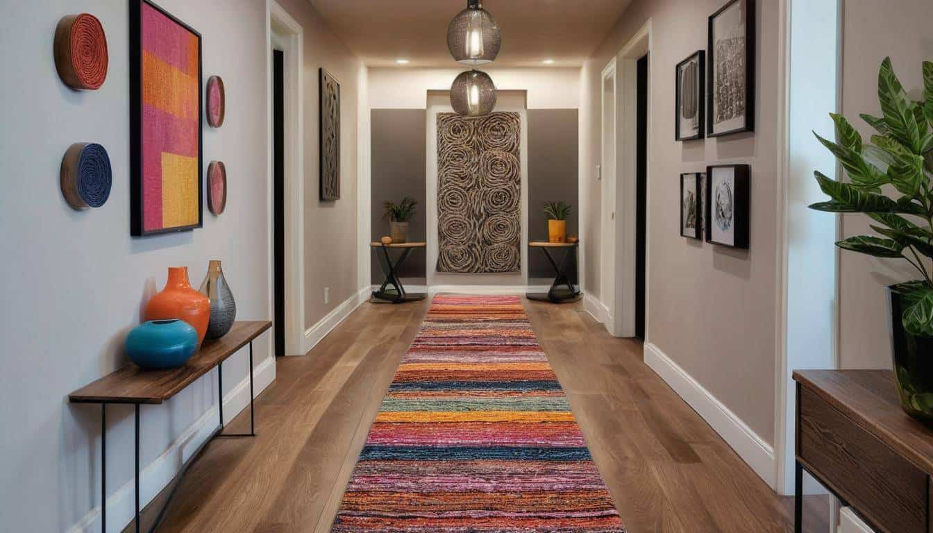 Modern hallway with textures and colors