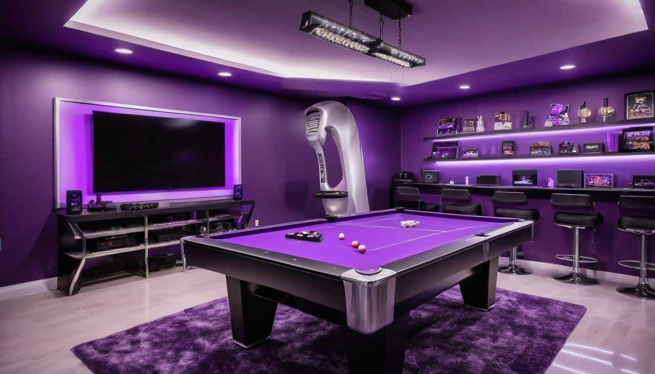 Modern purple game room design