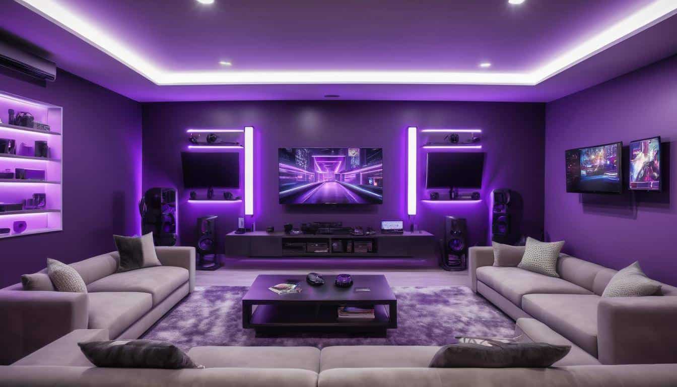 Modern purple gaming room