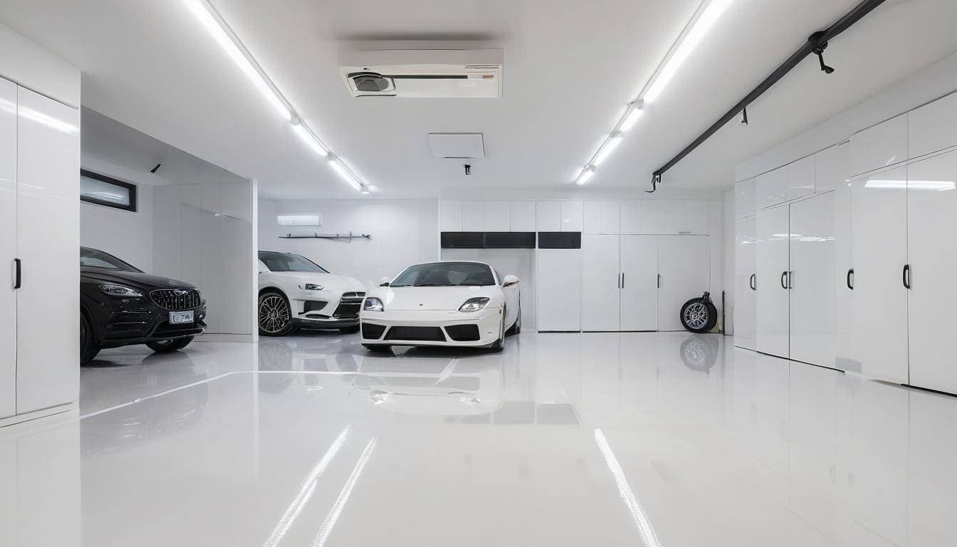 Modern white garage design