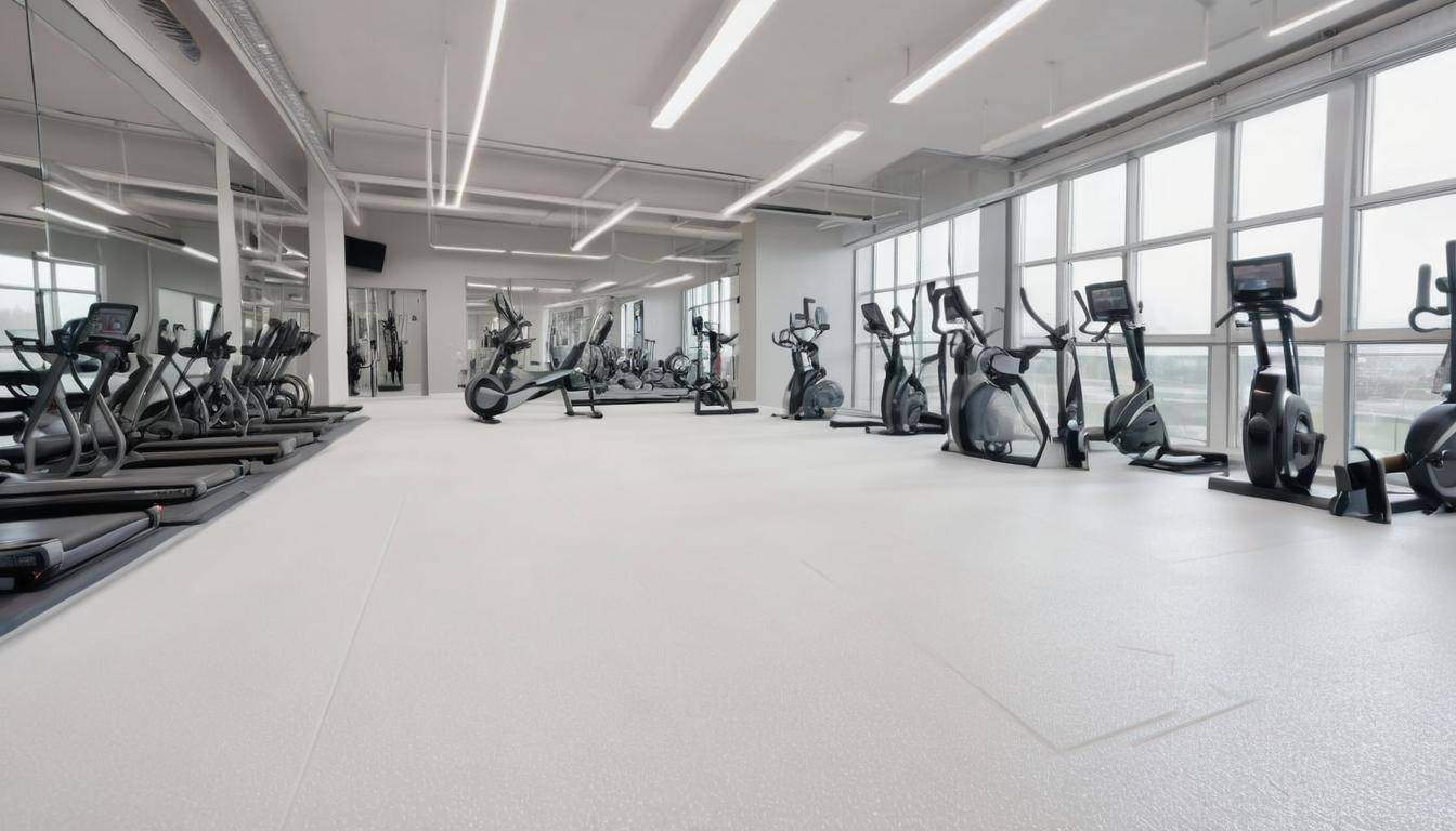 Modern white gym flooring