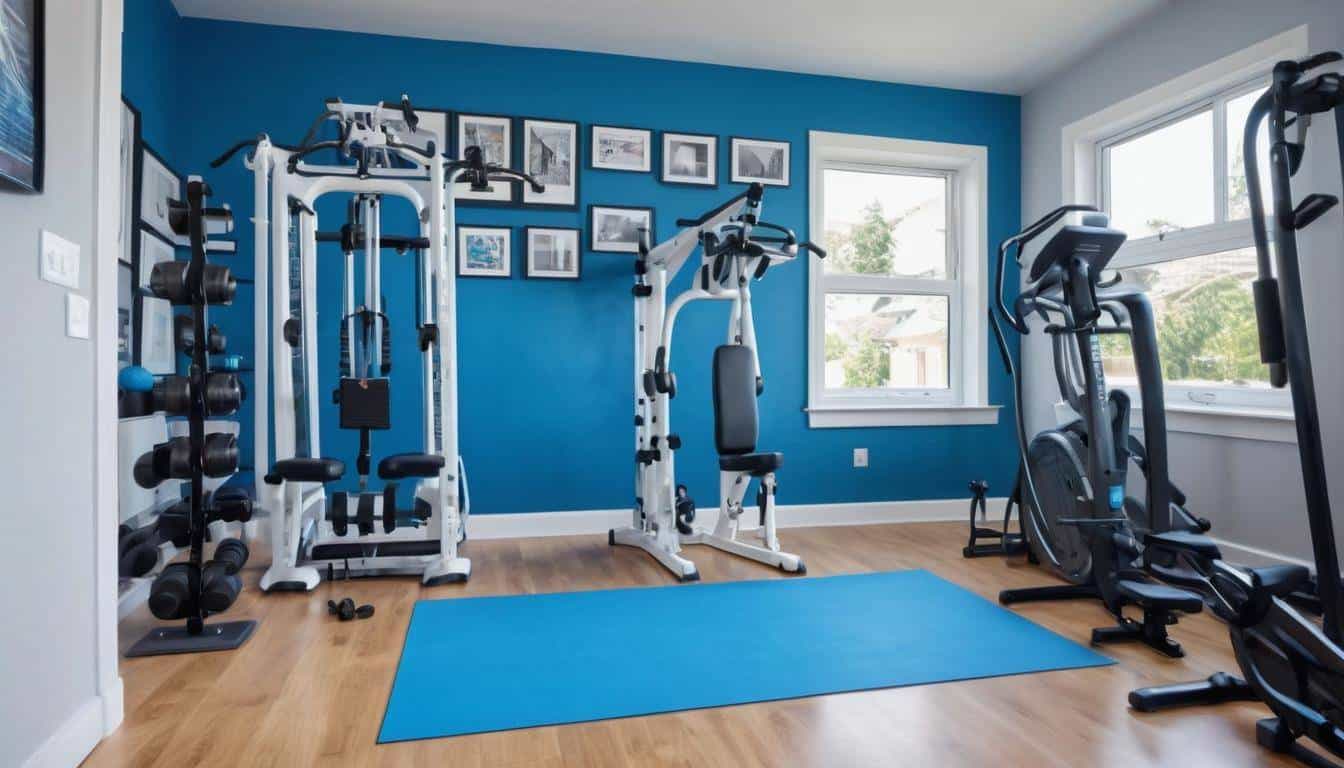 Motivating blue home gym