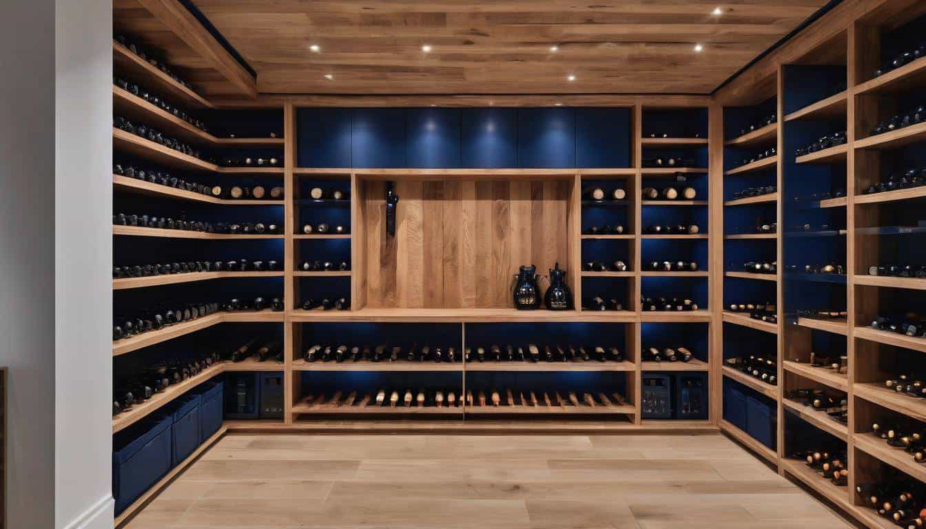 Navy Blue Wood Cellar Contrast