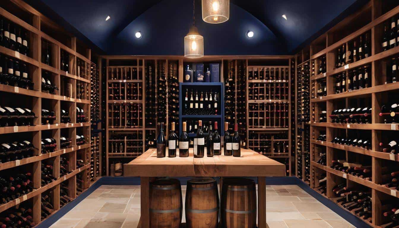 Navy blue winery ambiance