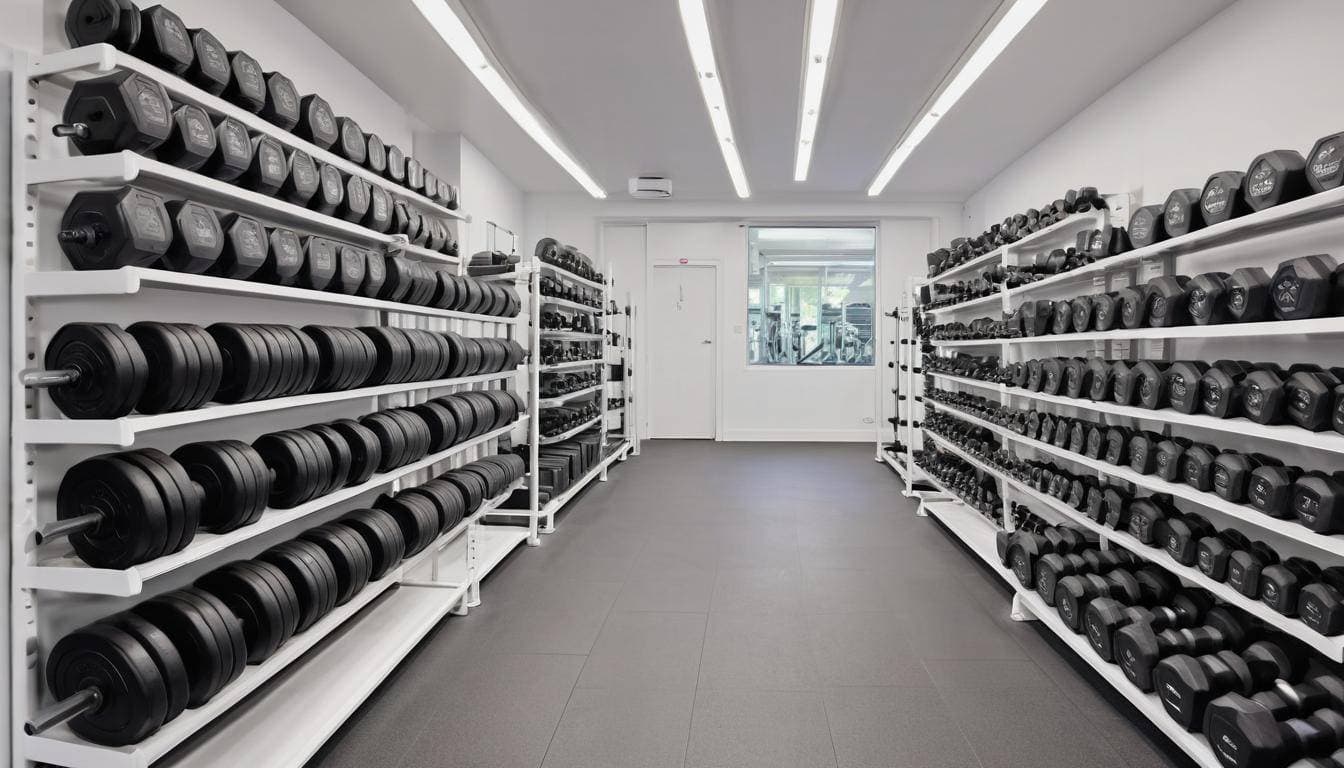 Neat gym weight storage