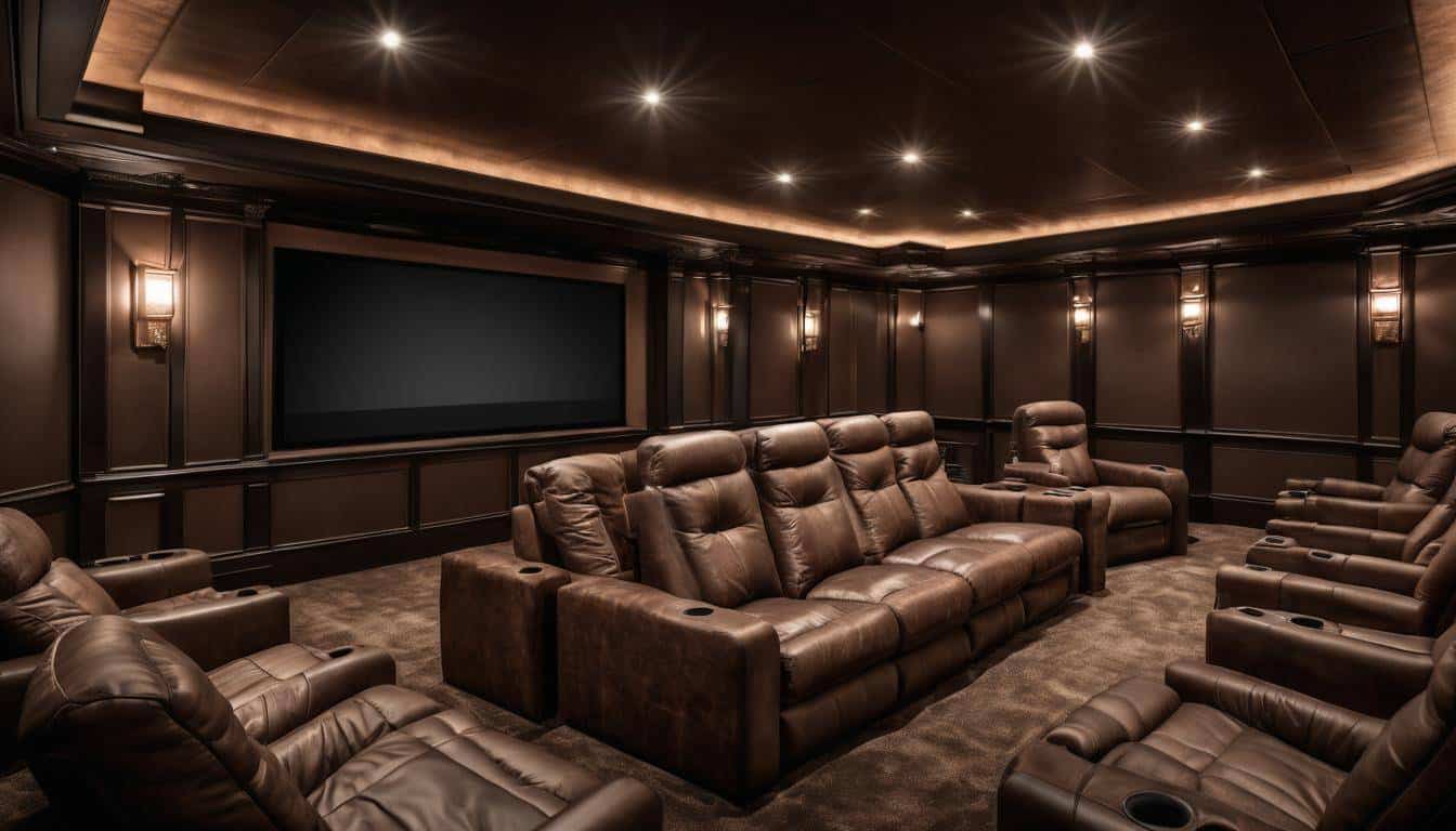 Opulent brown home theater