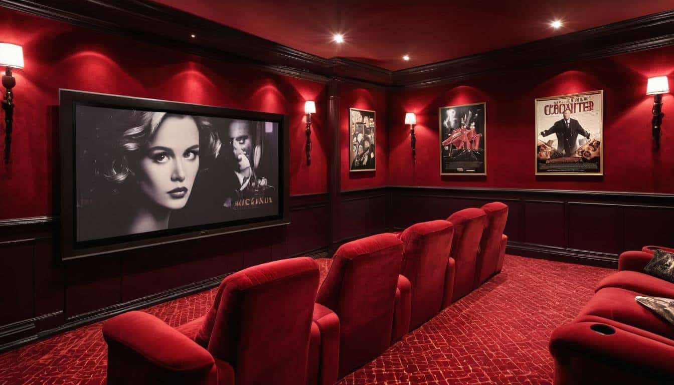 Opulent red home theater