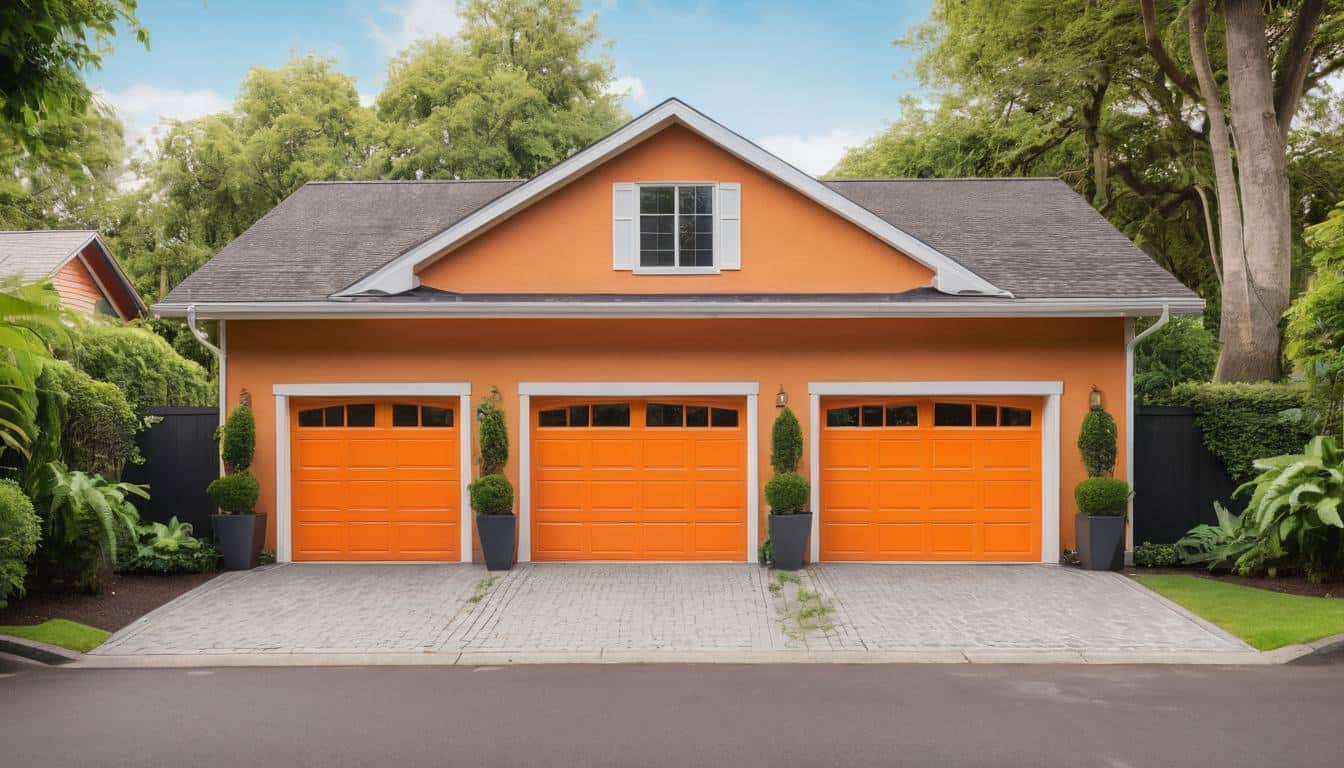 Orange garage design charm