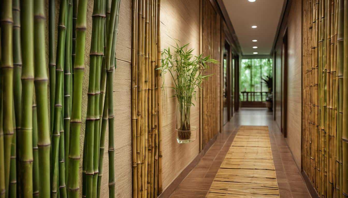 Organic bamboo hallway decor