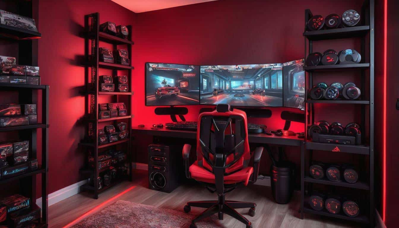 Organized Red Game Room