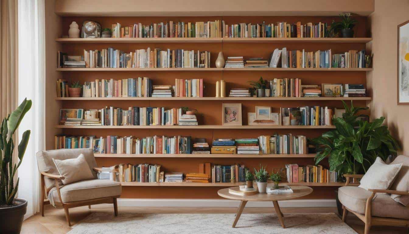 Organized adjustable bookshelf