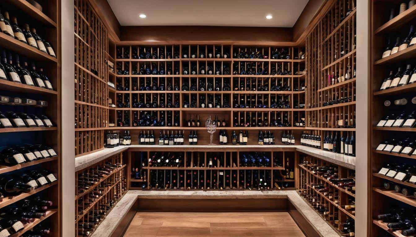 Organized navy wine cellar