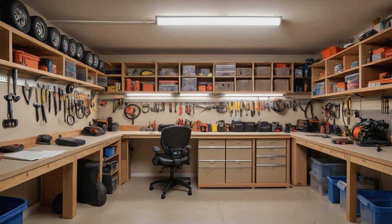 Organized tan garage