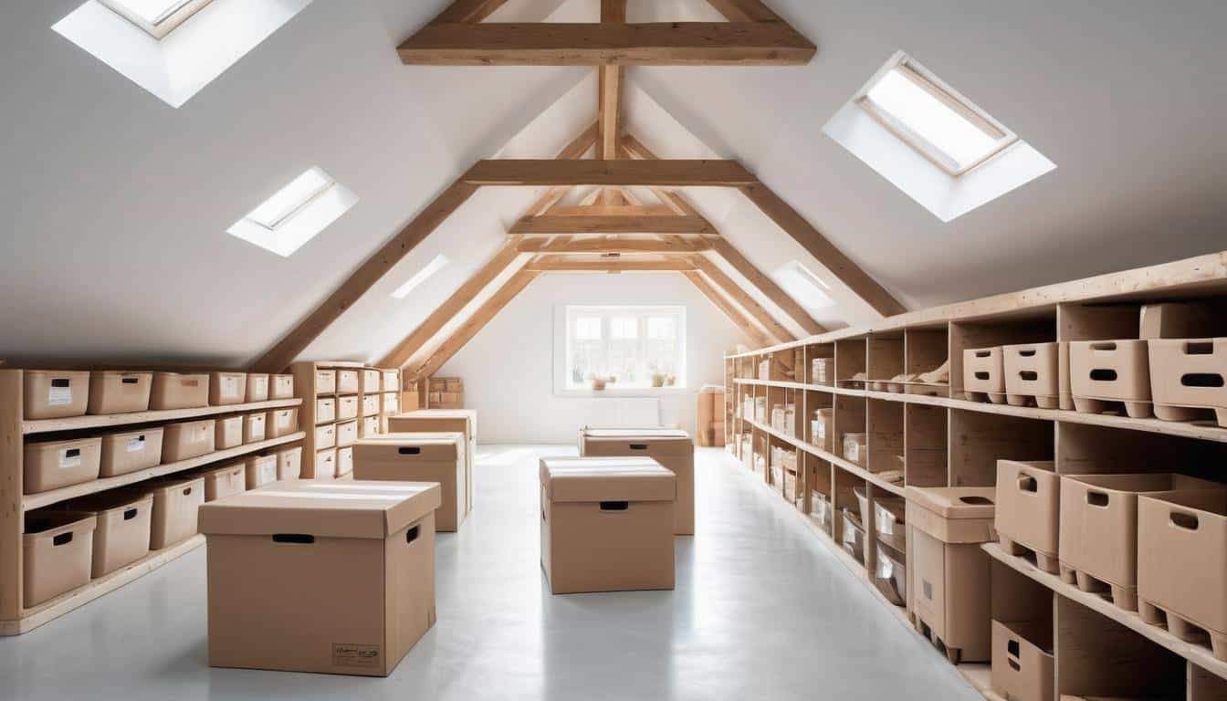 Organized white attic