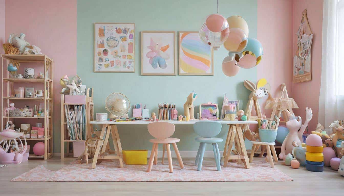 Pastel child's playroom design