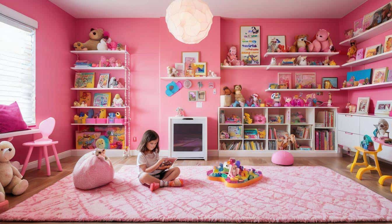 Pink-themed creative playroom