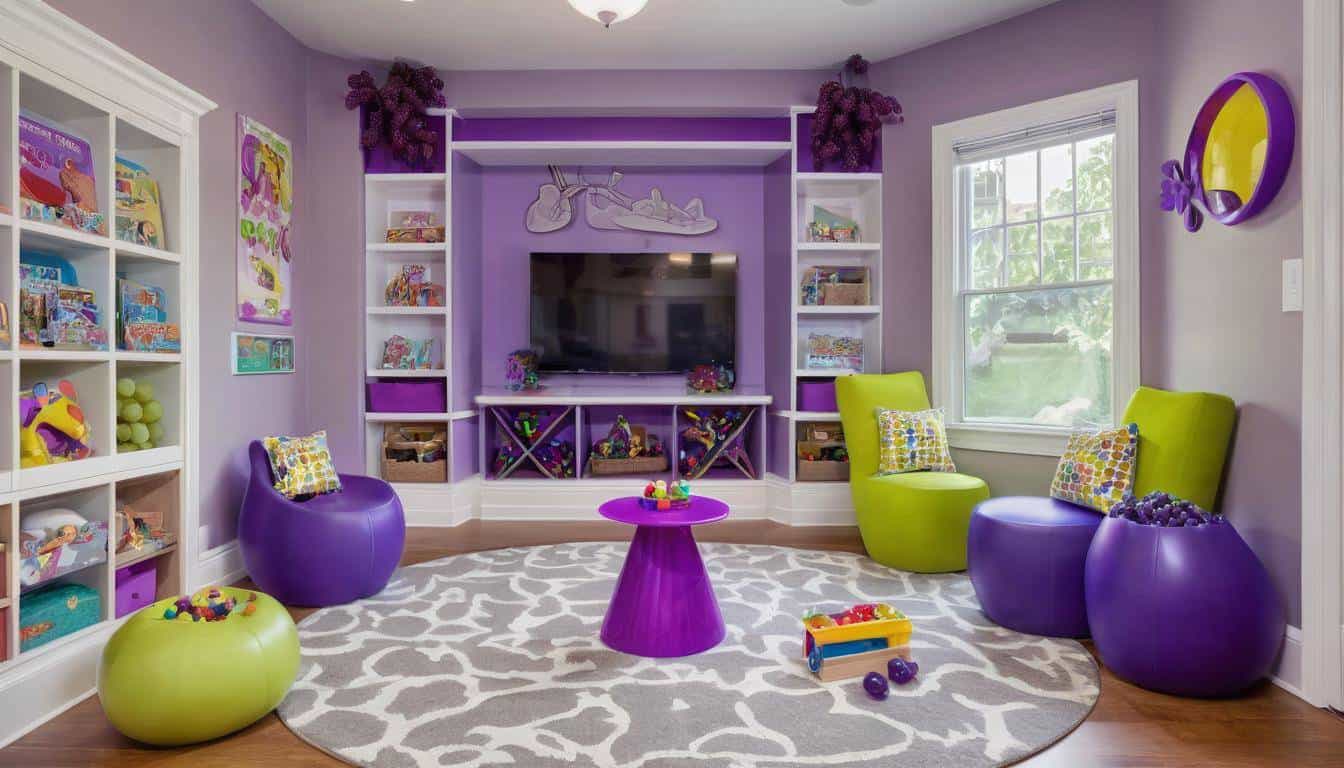 Playful grape-themed playroom