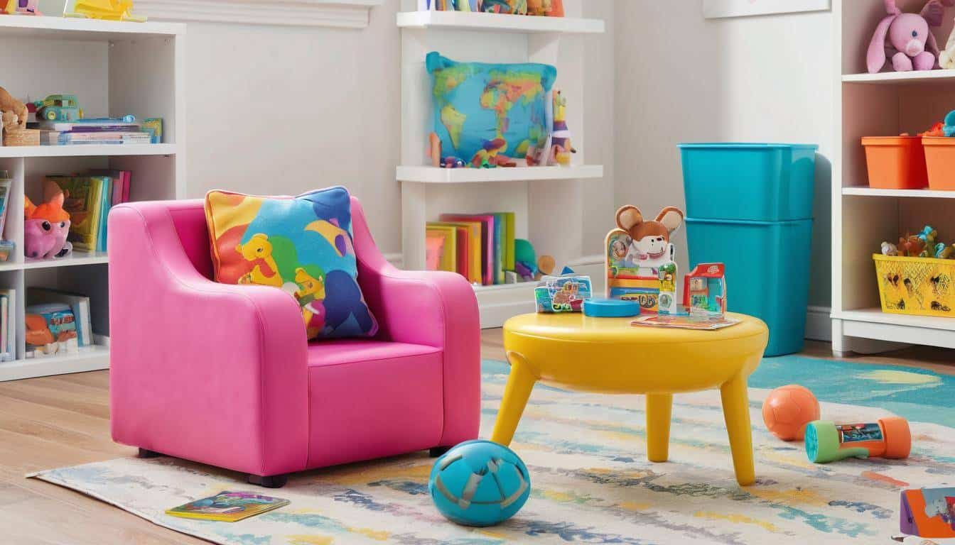 Playful kids' storage chair