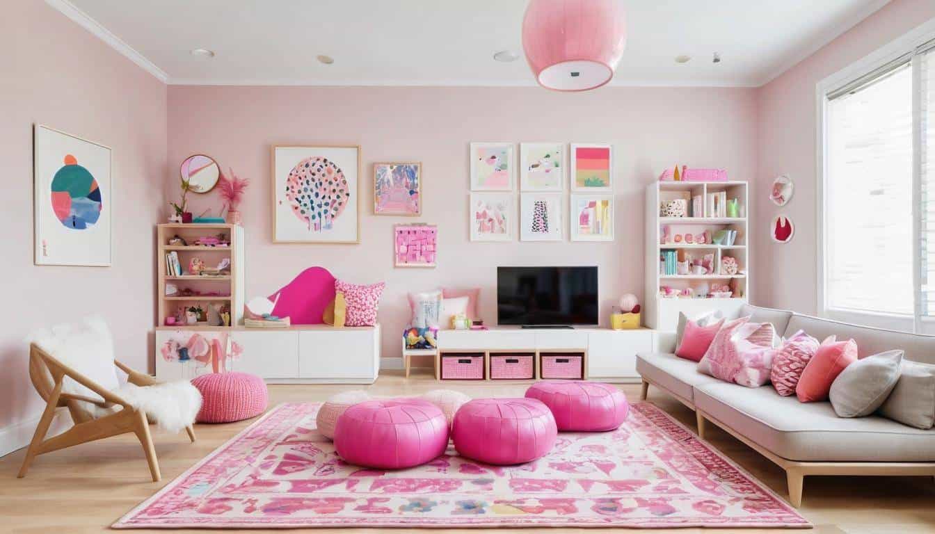 Playful pink accents