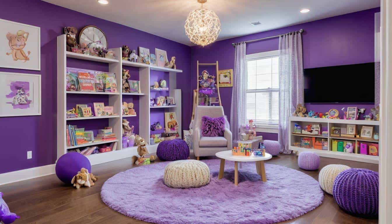 Playroom with purple accents