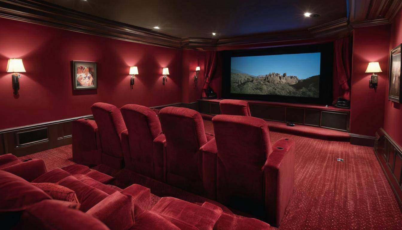 Plush red home theater