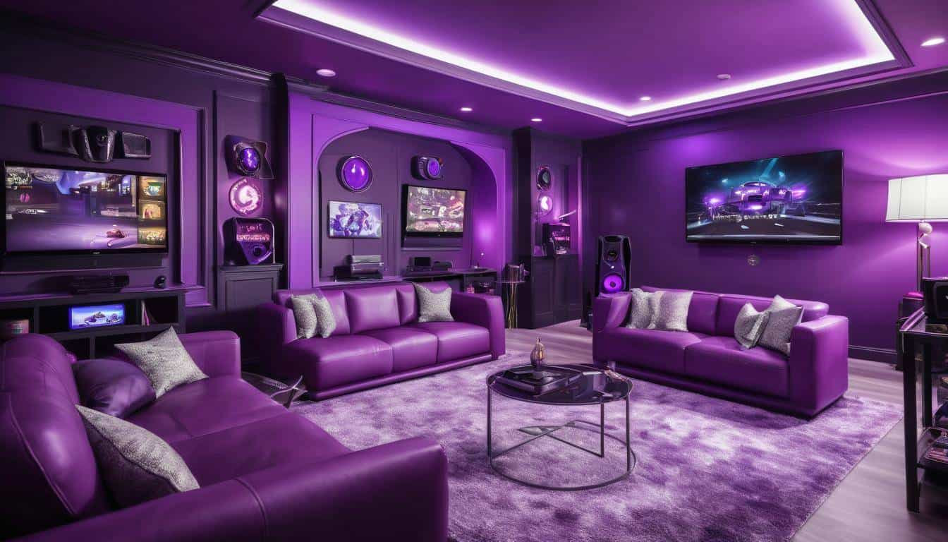 Purple game room design