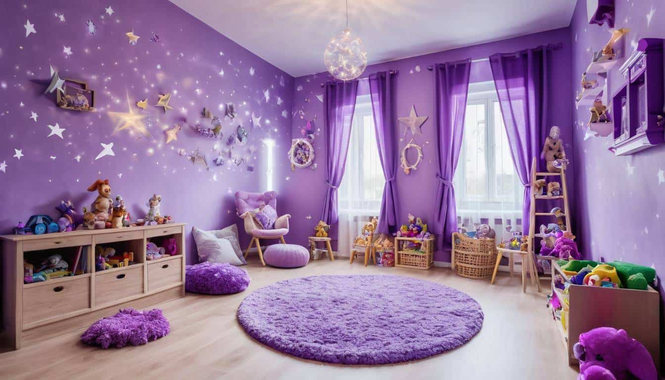 Purple magical playroom transformation