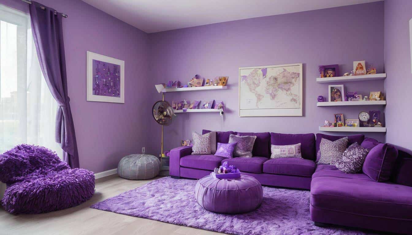 Purple-themed playroom design