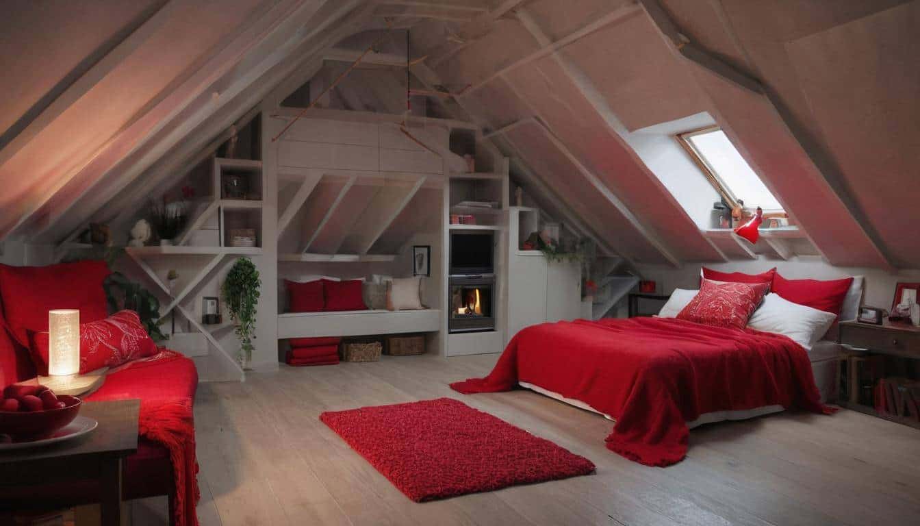 Red attic decor impact