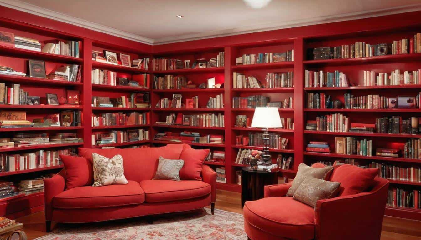 Red home library essentials