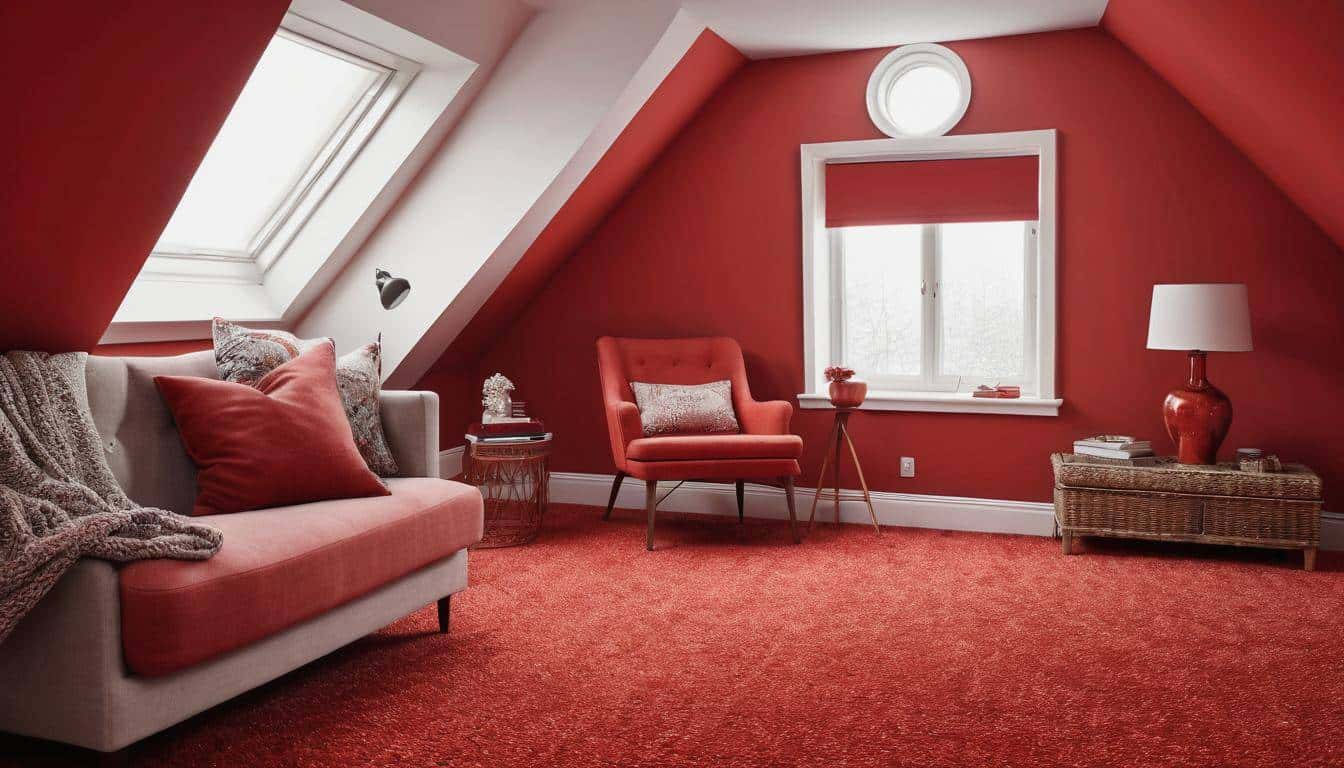 Red paint and carpet coordination