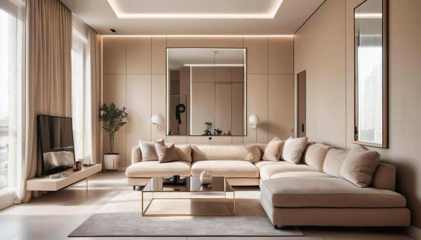 Reflective beige interior