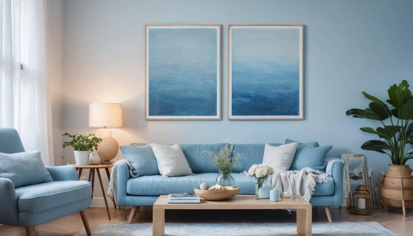 Relaxing blue home decor