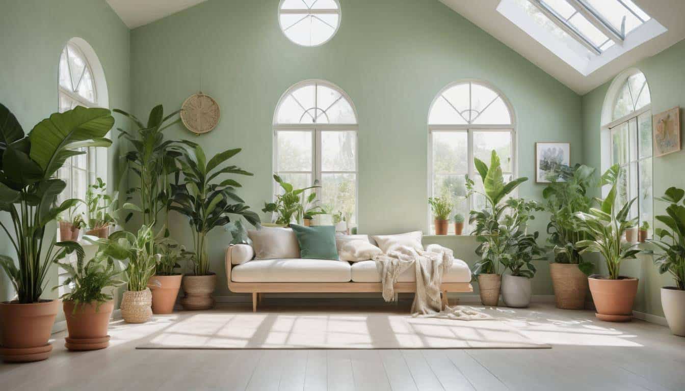 Relaxing green interior design