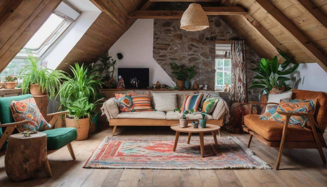 Rustic chic attic design