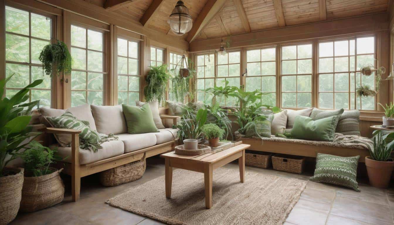 Rustic sunroom ambiance