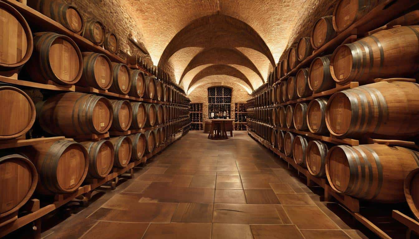 Rustic wine cellar ambiance