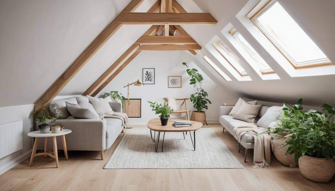 Scandinavian attic interior design