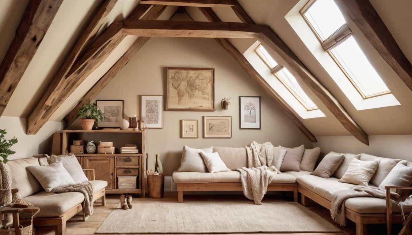 Serene beige attic