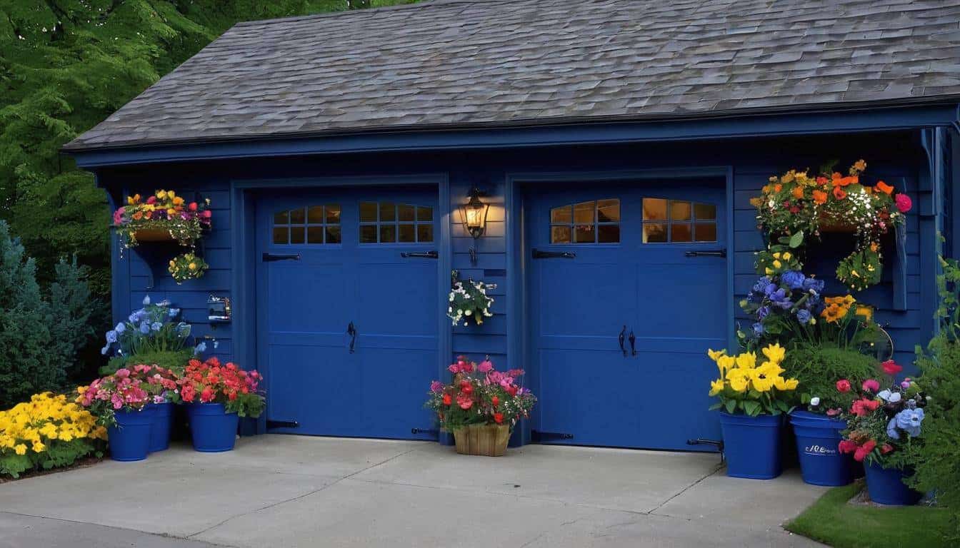 Serene blue garage