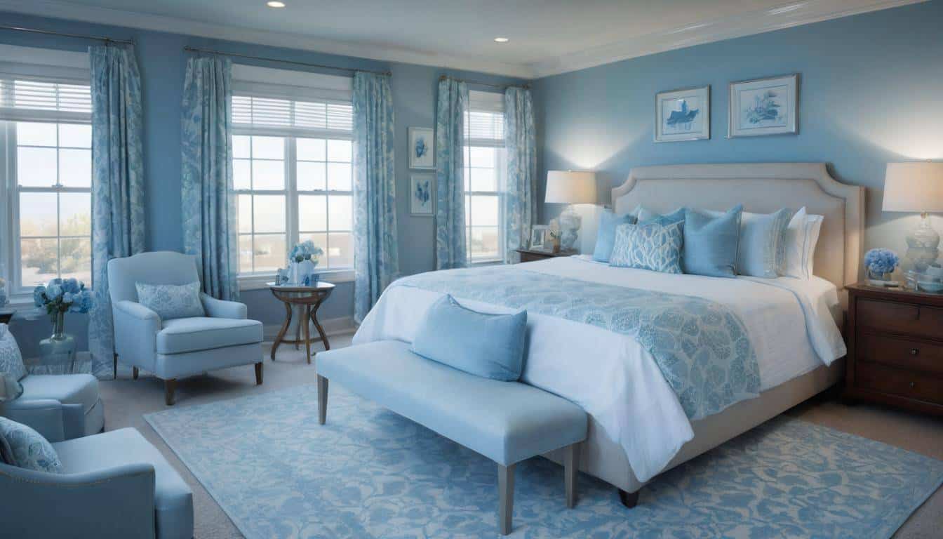 Serene blue guest room