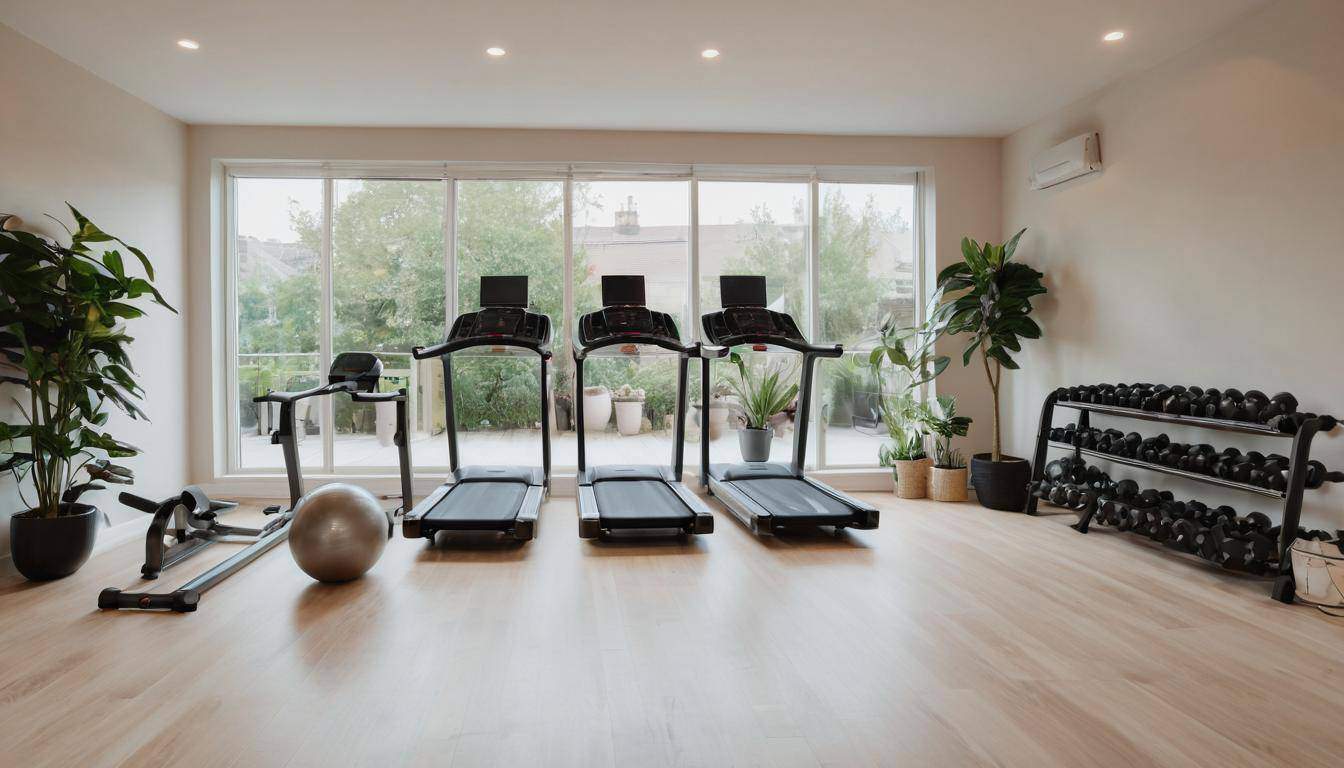 Serene home gym ambiance