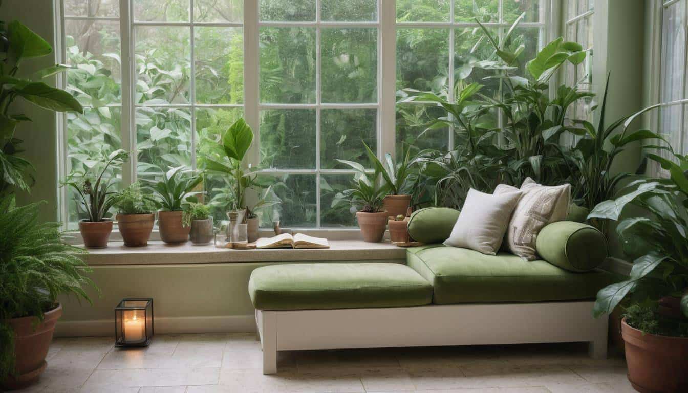 Serene indoor reading nook