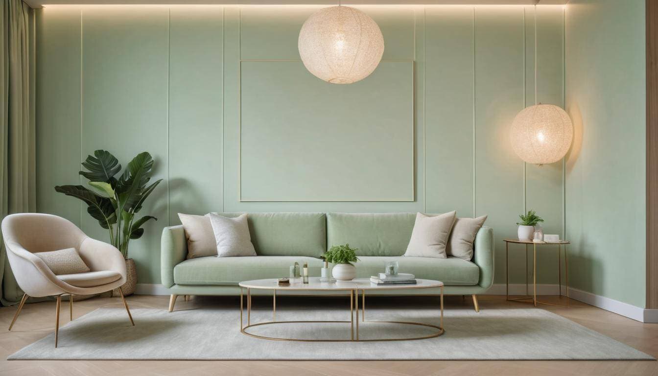 Serene pale green room